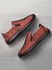 Men's Handmade Vintage Loafers, Stylish Side-Zip Casual Shoes, All-Season Everyday Wear Flat Shoes, Comfortable Large Size Men's Shoes