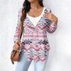 Women's Fashionable Casual Long Sleeved Loose Oversized Printed Top