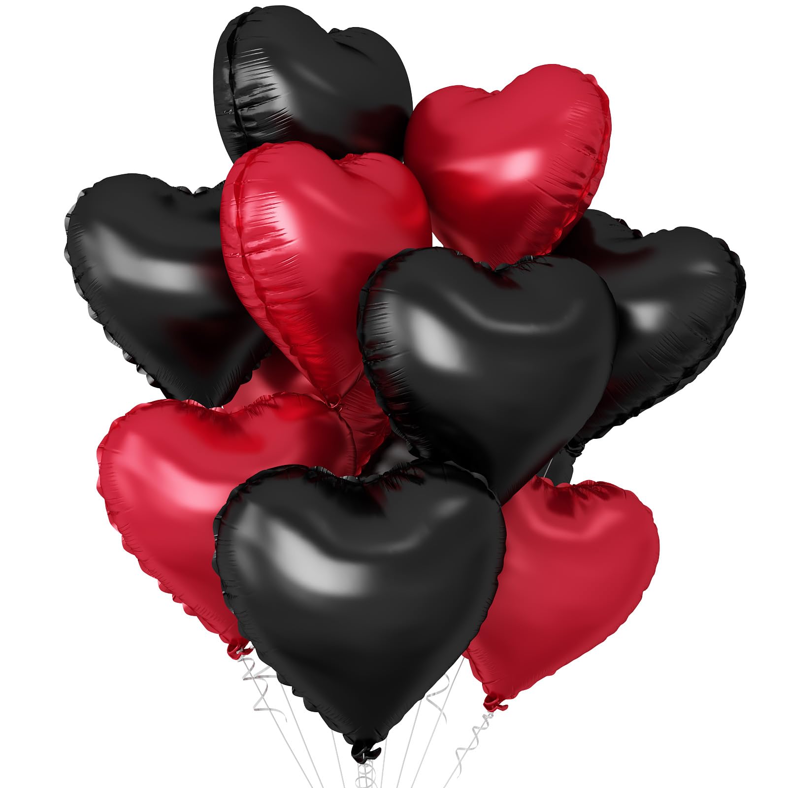 

BTZO Balloon Heart-Shaped 10-Piece Set Aluminum Balloons 18 Inches Red and Black Valentine s Day Wedding Party Decoration