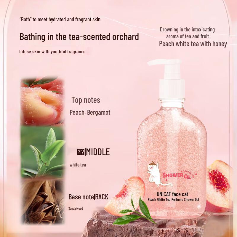 UNI CAT Peach White Tea Perfume Shower Gel