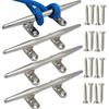 8/10/12/15 Inch Dock Cleats - 316 Stainless Steel Boat Cleats Boat Dock Cleats,Open Base Dock Cleat with Fasteners,Marine Cleat Rope Cleat Boat Cleat