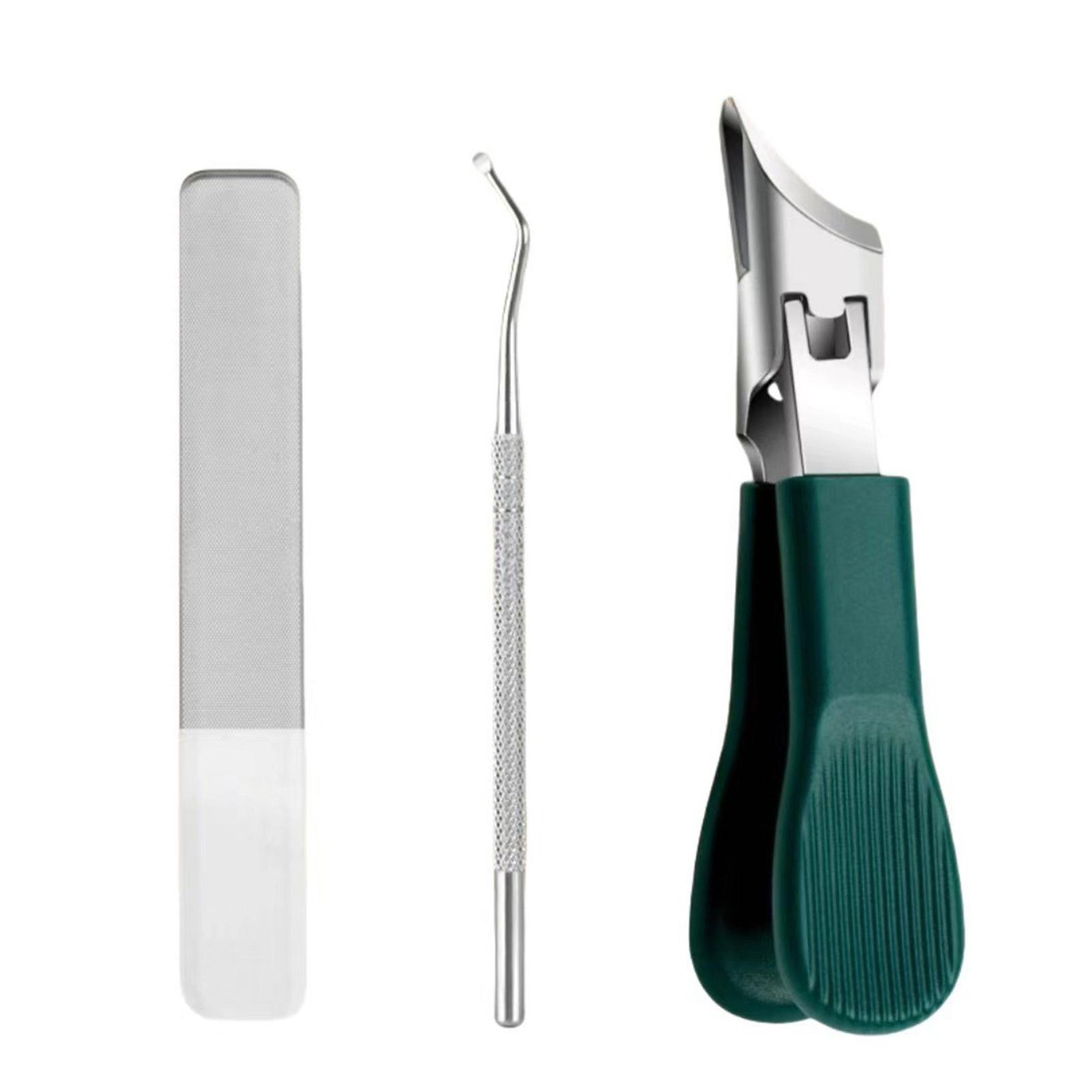 

Набор из 3 кусачек для ногтей с широким лезвием и углом, с защитой от разбрызгивания, эргономичной ручкой, подходит для толстых ногтей на ногах, для мужчин и женщин B