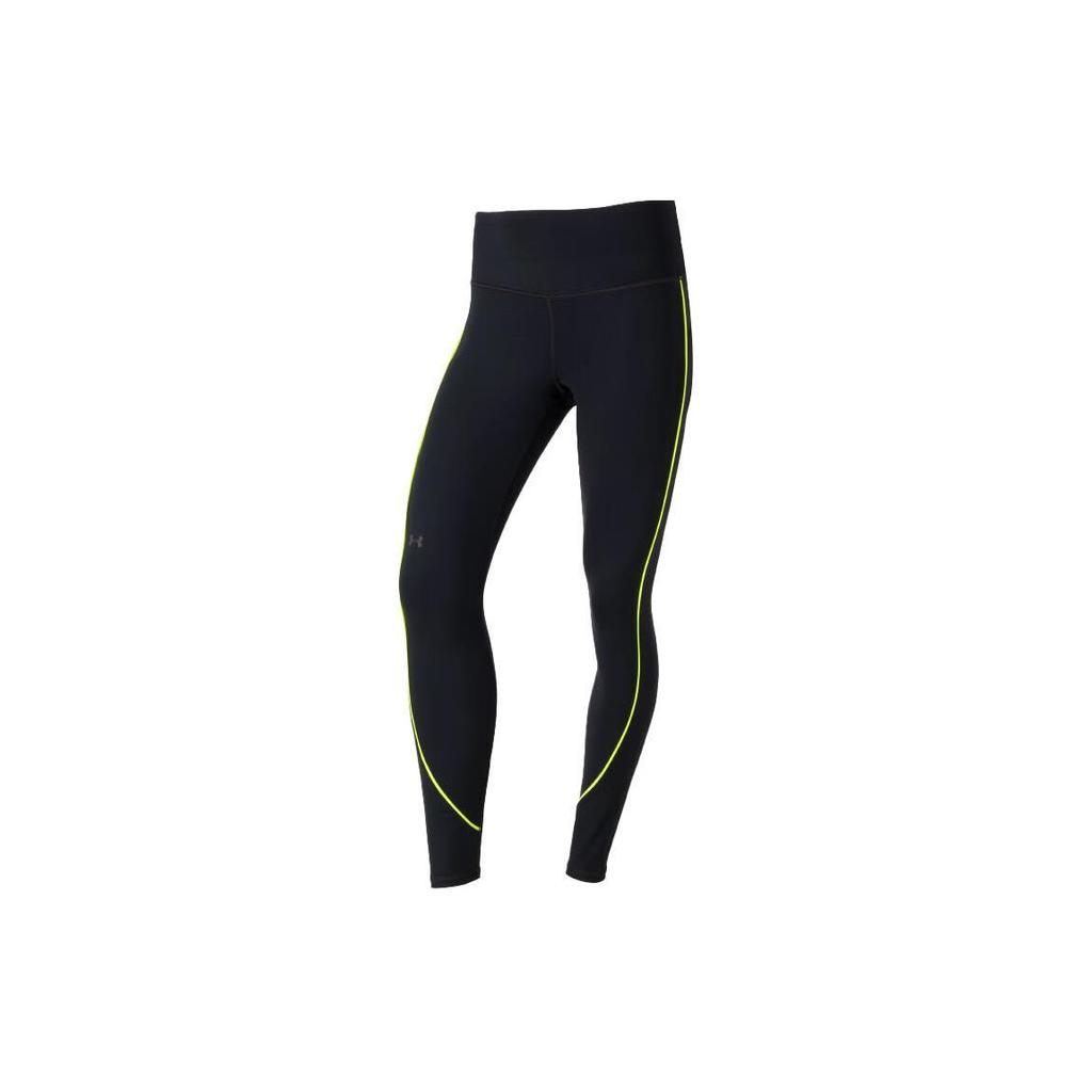 Under Armour Color Block Yoga Training Slim Fit Mid-Rise Sports Leggings Women Bottoms Black 1368358-001