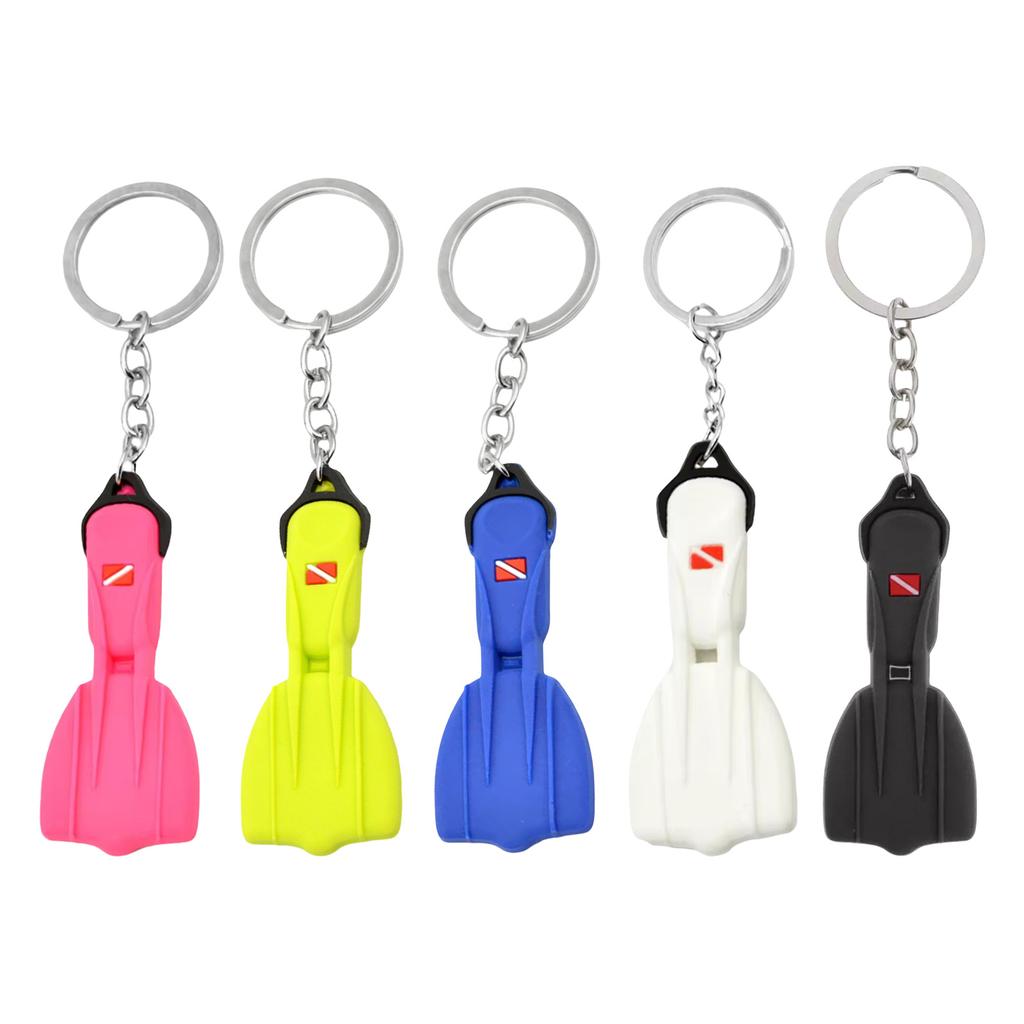 Stylish Silicone Scuba Diver Keychain Elegant Dive Fin Keychain Accessory Flipper Keyrings Bag Decoration for Divers