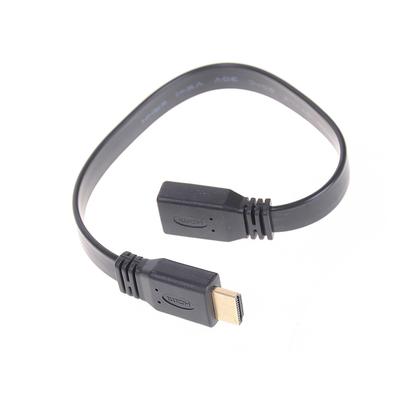 30 cm kurzes, flaches HDMI-Verlängerungskabel, Gold-Buchse auf Stecker-Kabel