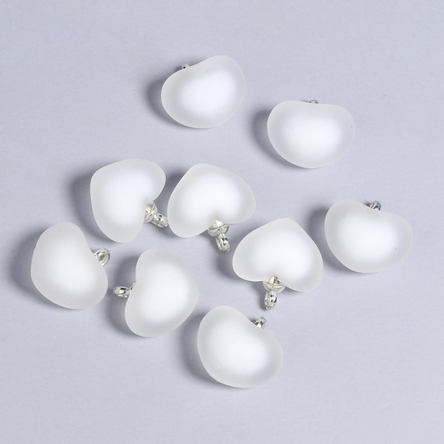 

10шт матовые акриловые бусины в виде сердца из камня для изготовления ювелирных изделий своими руками, кулон ручной работы(размер:19х18мм) 19x18mm светло-розовый