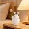 Home Office Decor Vase 3D Printed Rabbit Ornament, White Bunny Flower Holder Hydroponic Plants Container, Animal Shape Desktop Decoration for Matte