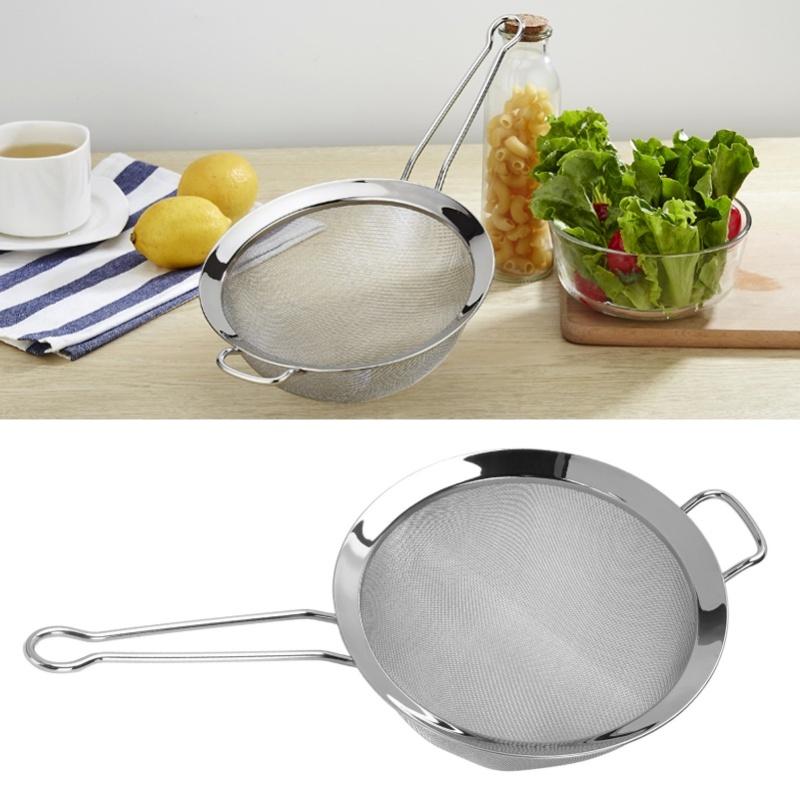 Large Mesh Strainer 316 Stainless Steel Colander Sieve Sifter With Sturdy Handle For Pasta Fruits Vegetables Easy To Clean