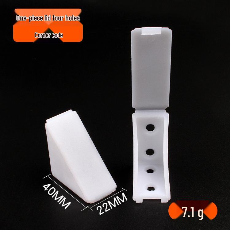 Thickened White Nylon Corner Bracket, L-Shaped 90 Degree, Triangular with Cover for Furniture Cabinet Connector