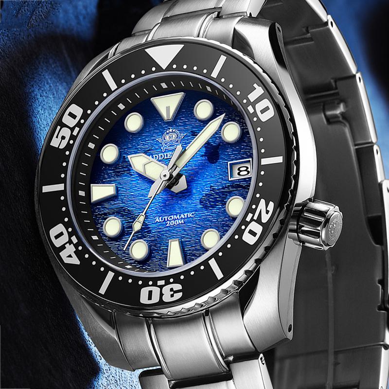 ADDIESDIVE Top brand Men Luxury Watch 200m Waterproof BGW9 Super luminous relogios masculinos Automatic Mechanical Watches