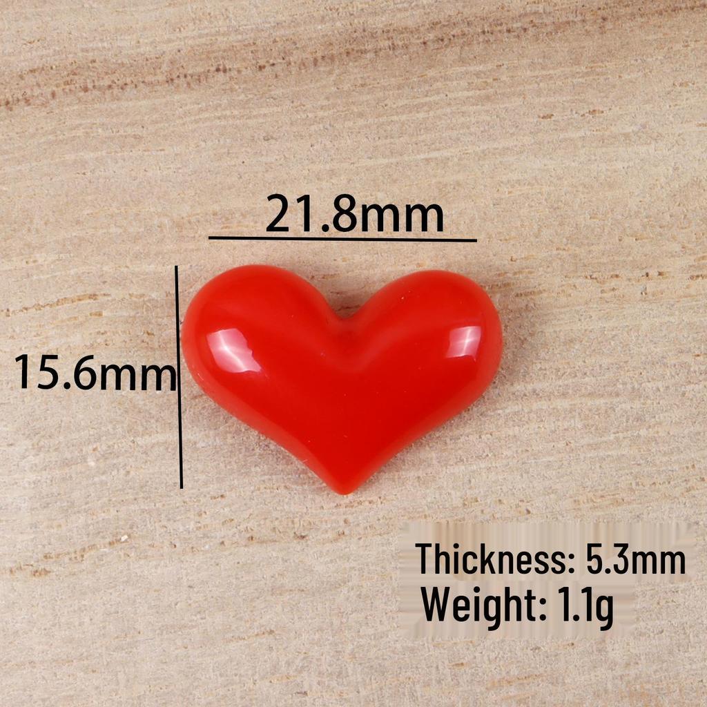 Peach & Red Heart Resin Accessories for DIY Phone Cases & Clothing Decor