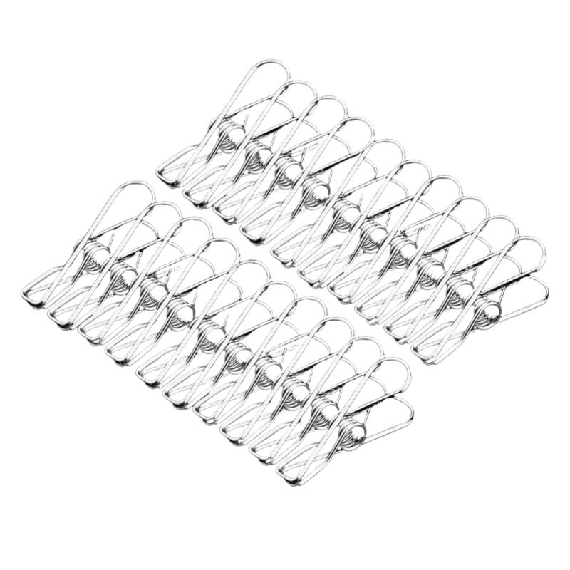 Pack of 20 Stainless Steel Clothespins Stainless Steel Clip With Rustproof Spring for Laundry Craft Home Organization