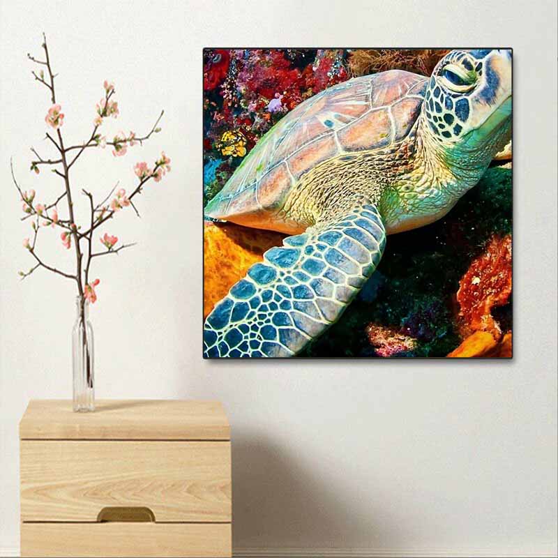 New Arrival 5D DIY Full Circle Diamond Painting "Turtle" Embroidery Cross Stitch Home Decor Gift