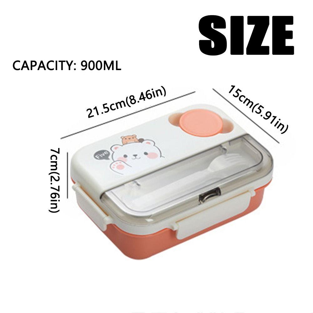 Stainless Steel Cartoon Kid's Lunch Box Portable Breakfast Boxes Divides Food Container  Camping