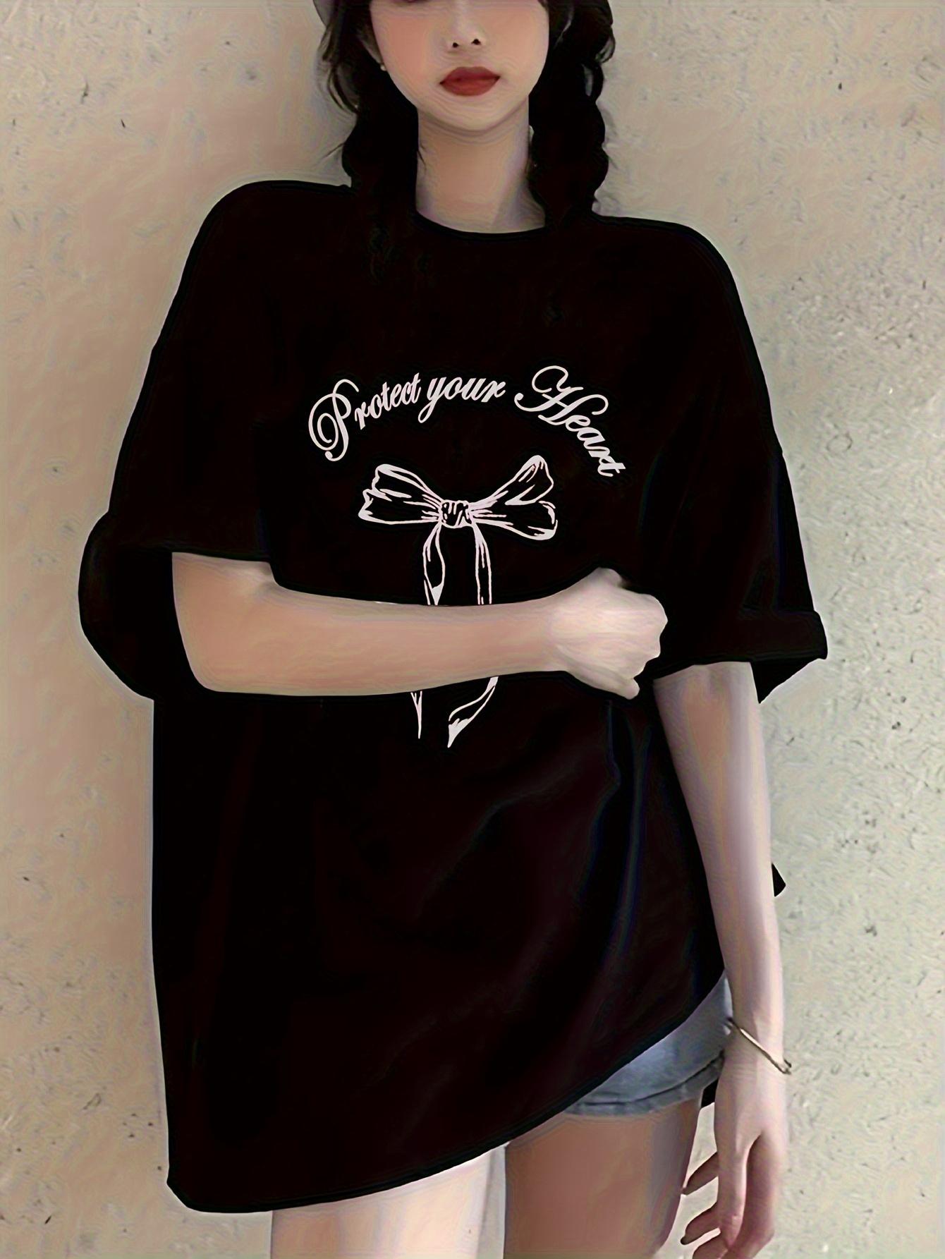 Y2K Two-Color Letter Printed Short-Sleeve T-Shirt for Women, New Summer Fashion Style, Versatile And Loose Round Neck Y2K Top S разноцветный