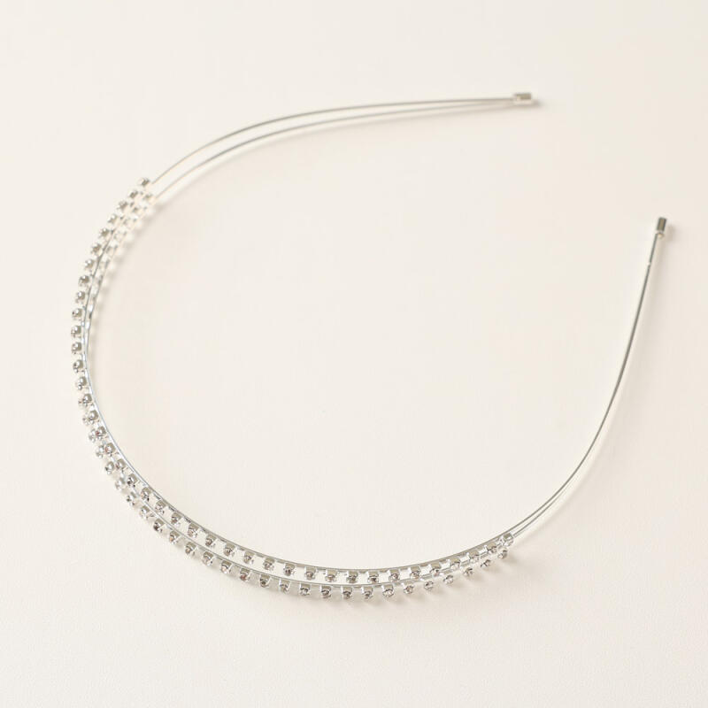 Roan's Silver Cubic Two-Line Simple Hairband C92