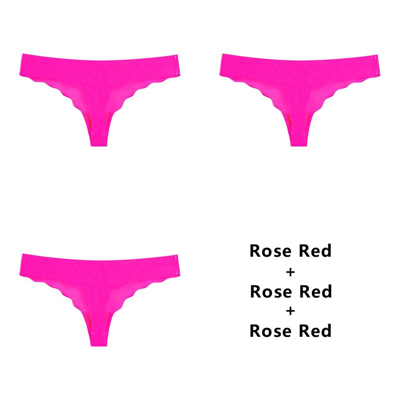 3PCS/Lot Seamless Panty Set Underwear T-back Female Comfort Intimates Fashion Ladies Low-Rise Briefs Panties Women Sexy Lingerie