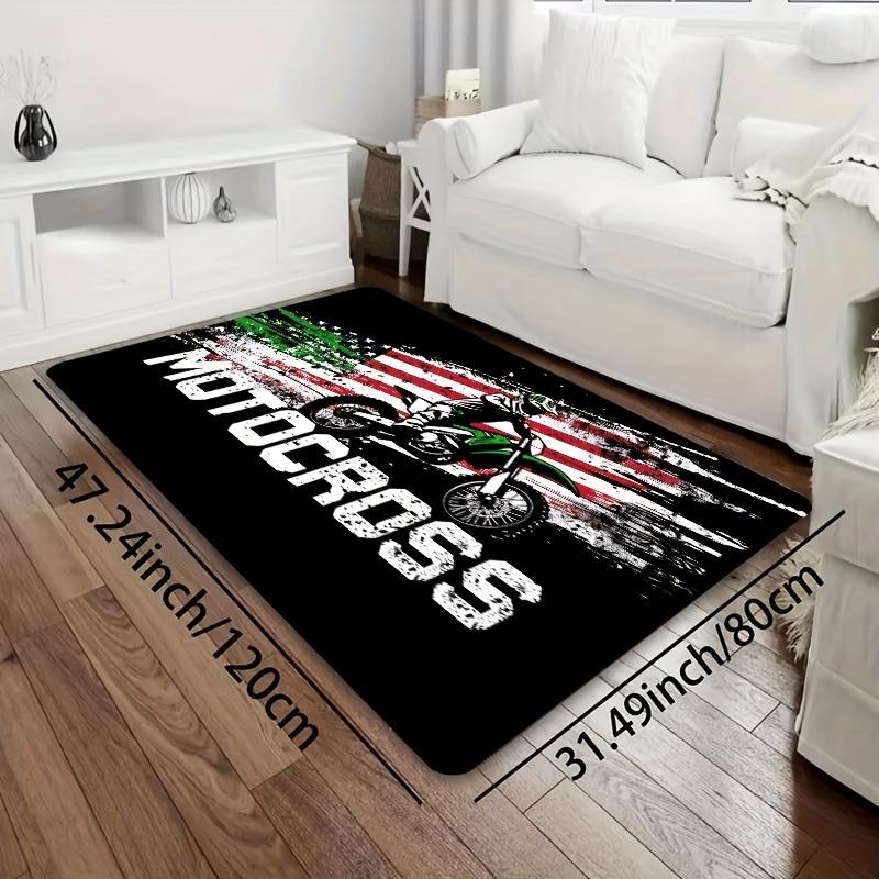 

1pc/8Mm Motorcycle Off-Road Race E-Sports Room Carpet, Laundry Room Mat, Bathroom Rug, Kitchen Mat, Living Room Carpet, Bedroom Rug, Indoor 80cm x 120cm
