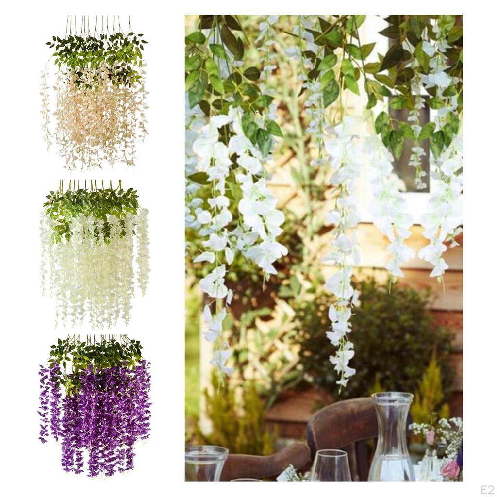 12 Pieces Artificial Wisteria Bush Garland Arch Simulation for Home Decor
