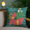 Cute Cartoon Dinosaur Pillow Case Plush Fabric Soft Pillowcase Double Sided Print Sofa Cushion Cover Throw