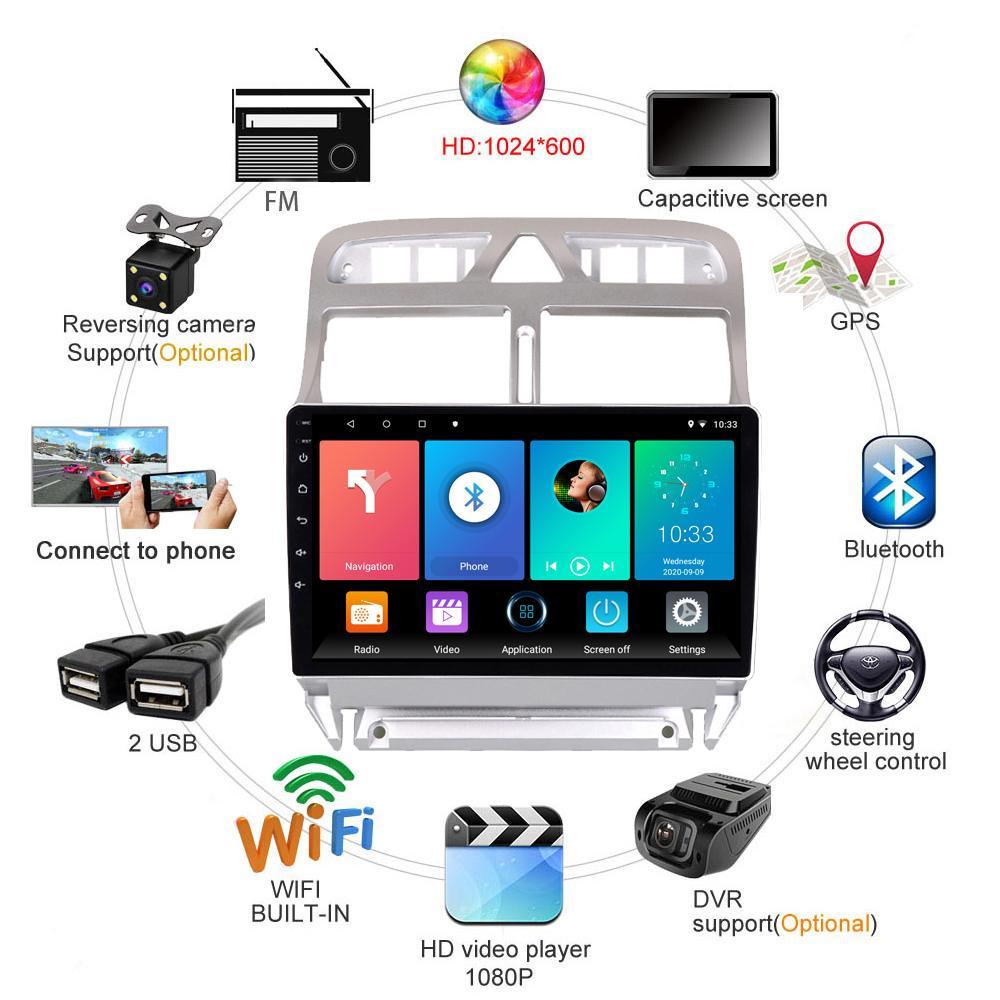 Car Radio Android Gps Navigation Player For Peugeot 307 307CC 307SW 2002-2013 Multimedia Stereo WiFi Video 2din 2 DIN Carplay 2+32GB