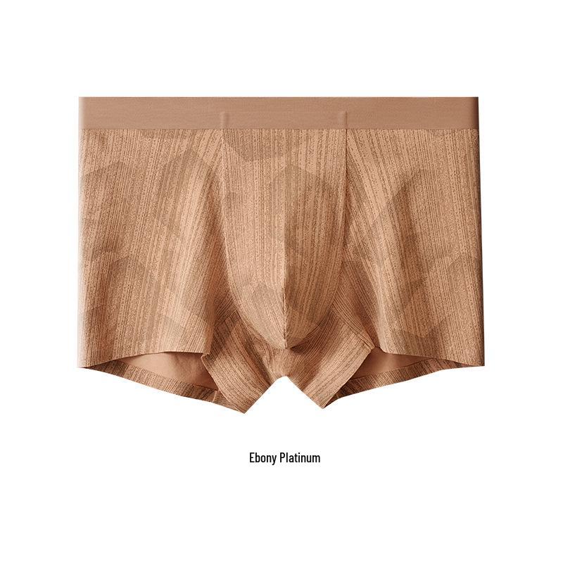 Luxury Mid-Waist Men's Breathable Antibacterial Cotton Boxer Briefs with Seamless Design