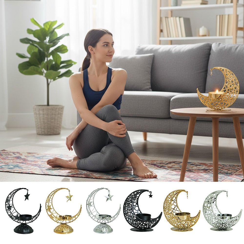 Eid Al-Fitr Metal Incense Burner Gold Silver Black Tea Light Cup Stand  Ramadan Decoration