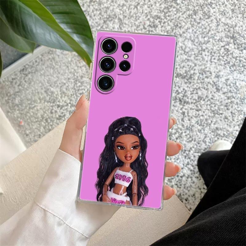 Cartoon Fashion Doll Bratzs Transparent Case For Samsung Galaxy S26 S25 Ultra S24 S22 S26 Plus S20 S23 S21 S25 FE 5G Clear Cover