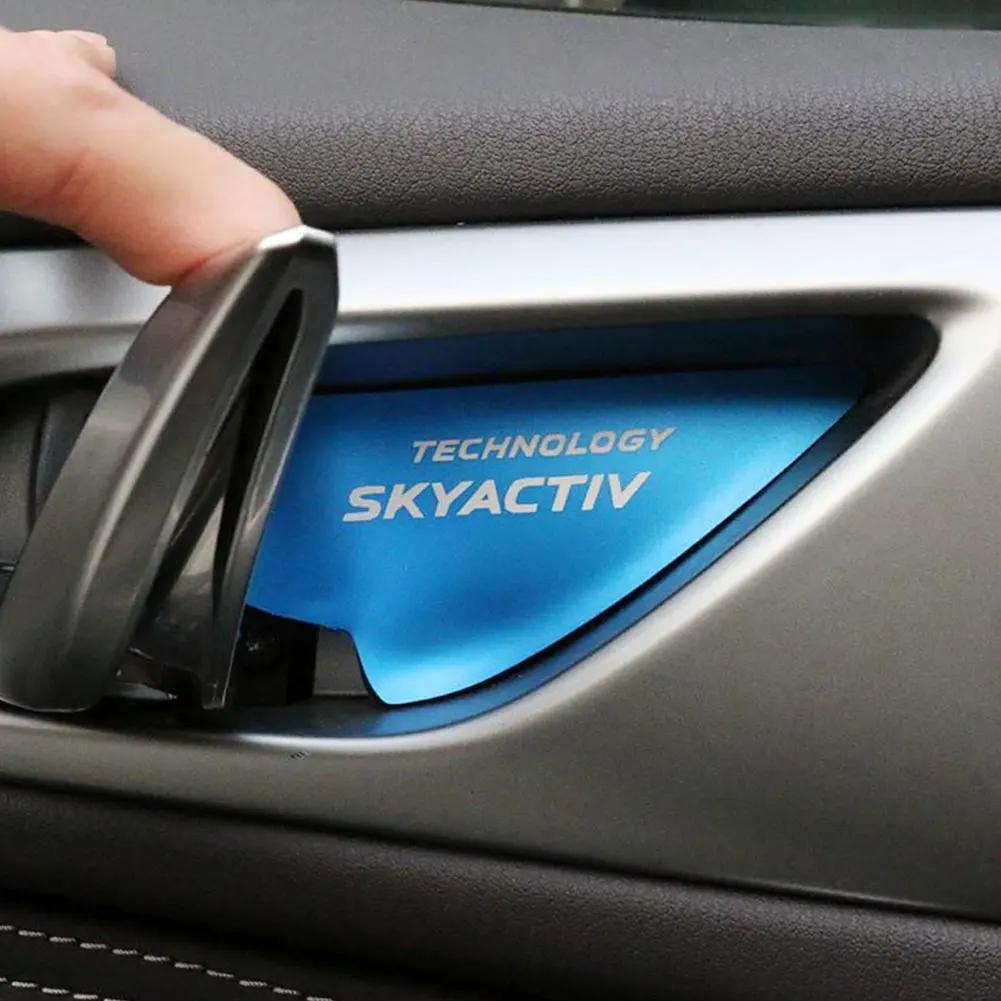 4ps Car Door Bowl Handle Cover Trim Stickers Case For Mazda Skyactiv Technology Logo 3 6 CX 5 CX3 Car Styling Accessories