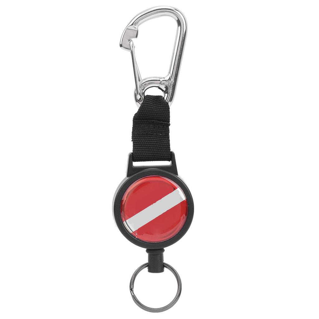 Diving Stainless Steel Wire Stretch Spring Rope Lanyard Antilost Key Ring BCD Accessory