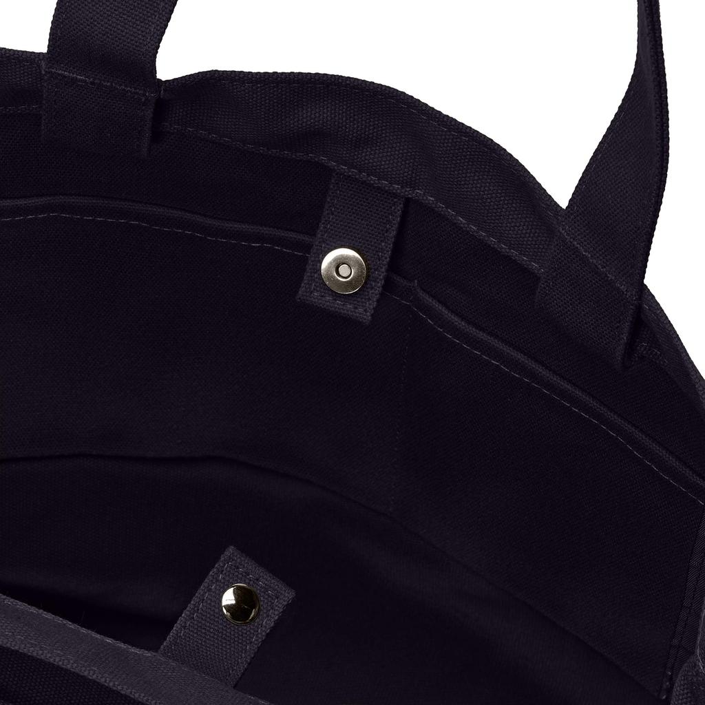 Milkfed BAR AND UNDER LOGO BIG CANVAS BAG 103201053013 Black