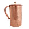Handmade Copper Etching Embossed Jug & Glass Set 1500 ML Jug with 2 Copper Glass Pitcher for Storage Water & Serving Ware Set of 3