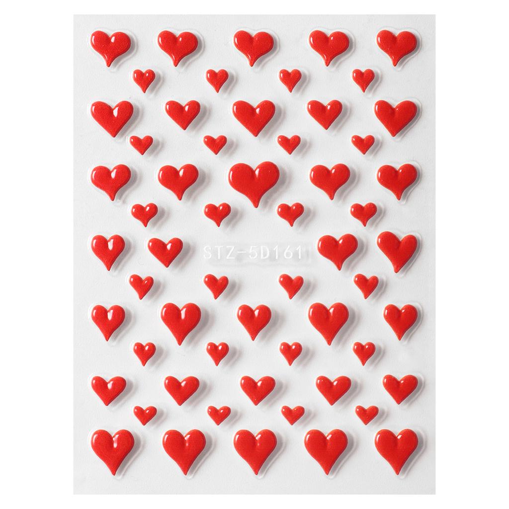 5D New Embossed Nail Art Sticker Valentine's Day Romantic Love Heart Nail Art Sticker