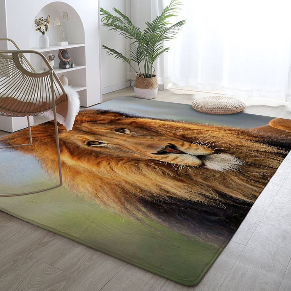 Animal Lion Carpet Bathroom Anti-slip Mat Door Mat Home Decoration Mat Entrance Door Mat Scratch-resistant Door Mat