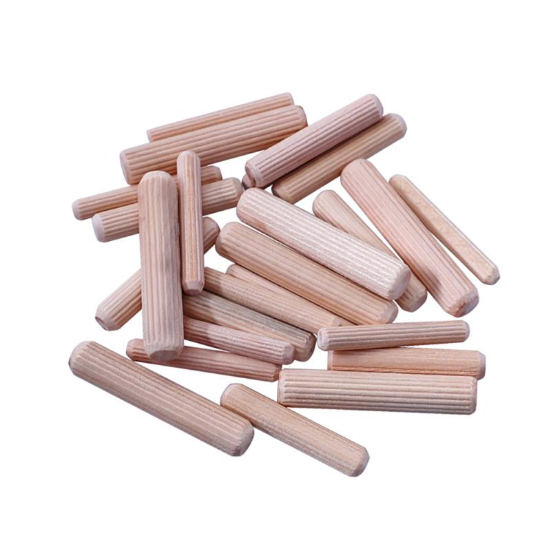 100 Pcs Wooden Dowel Pins With Fluted Beveled Round Wood Tip Positioning Block Woodworking Tool