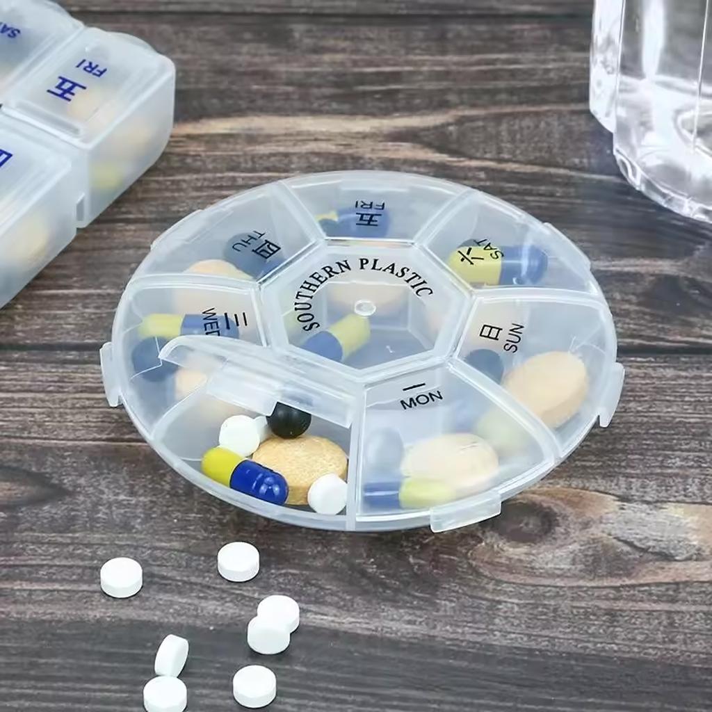 Pill Box Transparent Sealed 8 Grid Pill Container Storage Bag Health Medicine Travel Divider 7 Days Storage Bag Travel Pill Box