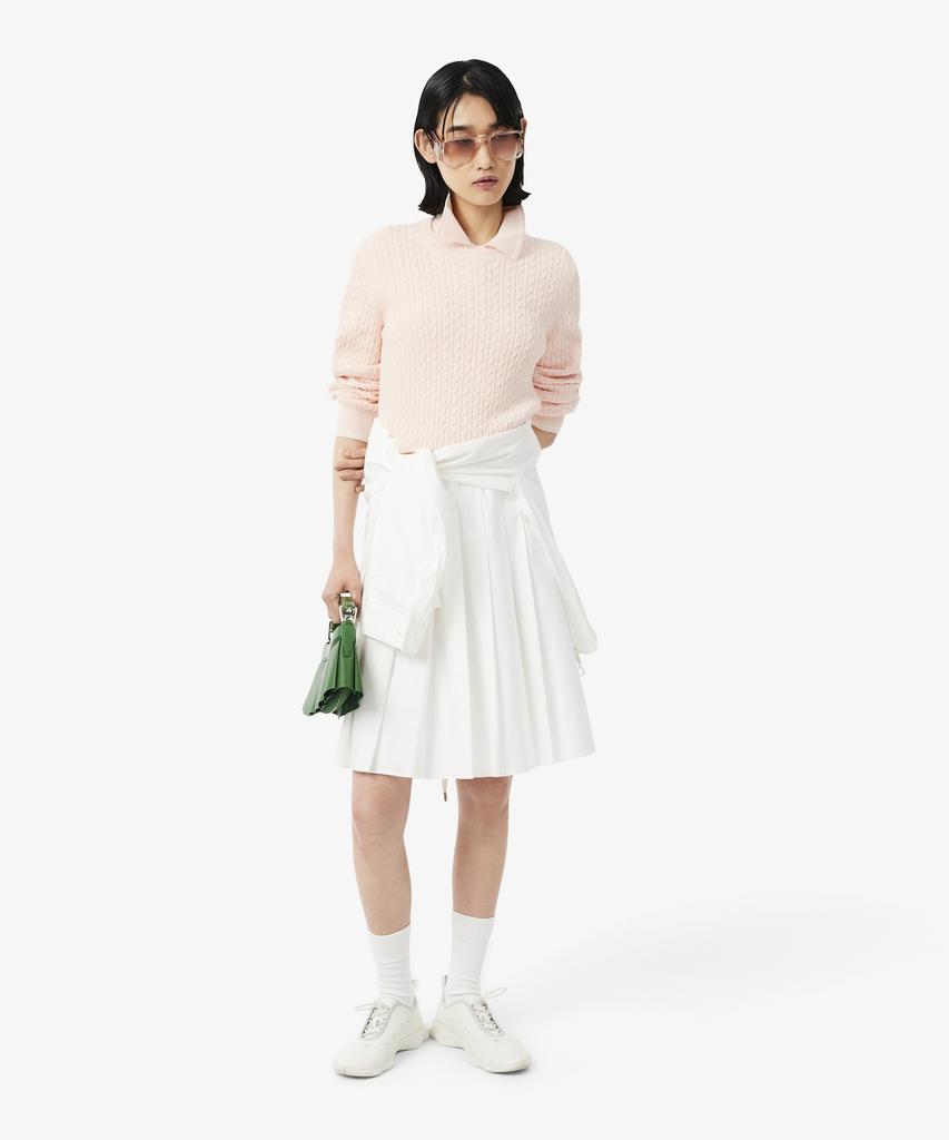 LACOSTE Women'S Cable Tipping Long Sleeve Sweater Af3241-56N N6I