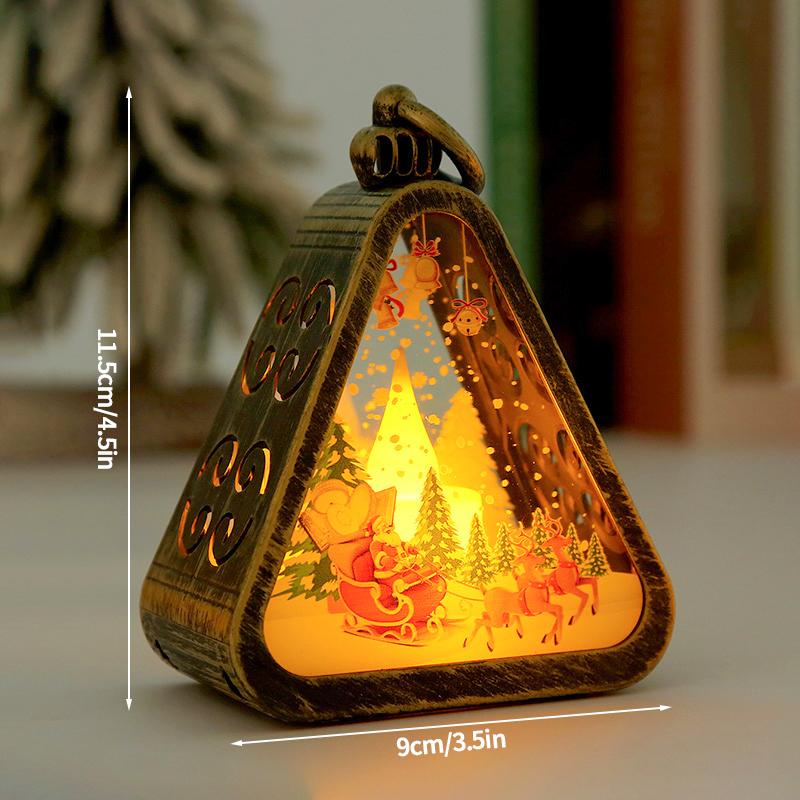 Glowing Snow House Tabletop Ornaments Christmas Led Night Lights Windows Display New Year Decorations Festival Atmosphere