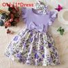 Summer Girl Dress With Floral Print For Toddler Girls Gift For Birthdays