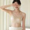 Silk Nude Satin Tube Top Type Anti-light Beautiful Back with Lace Inner Without Steel Ring Bra