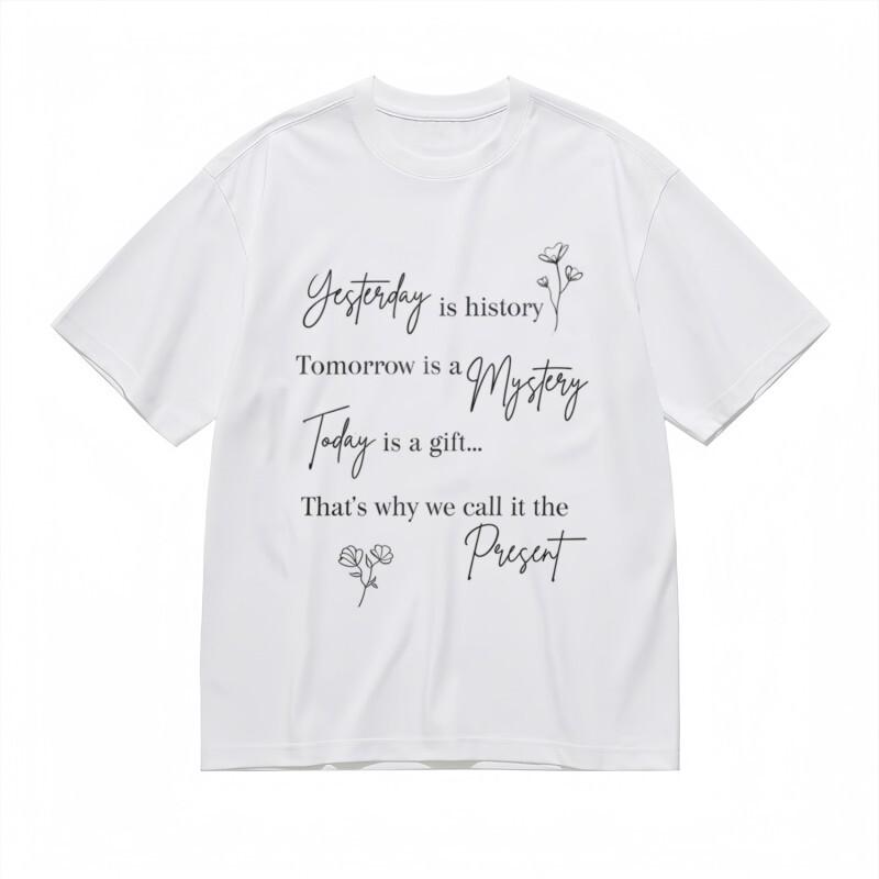 

Men s Breathable Classic T-Shirt Golden Heart with Black Typography Design Tee S