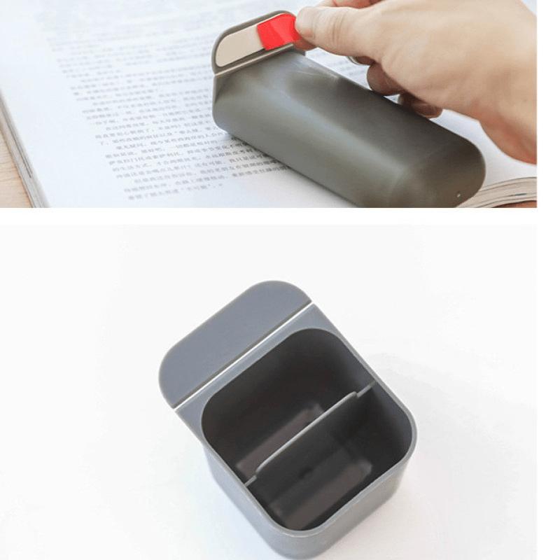 1pc Stick On Desktop Stationery Desk Organizer Brush Pot Plastic Pen Holder Pencil Box Office Makeup Storage
