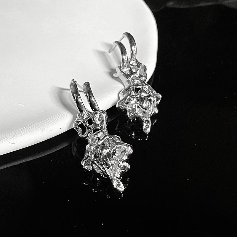 Zircon Earrings Niche Design Light Luxury Cold Wind High Sense Personalized Earrings Sweet Cool Girl Y2K Earrings Women