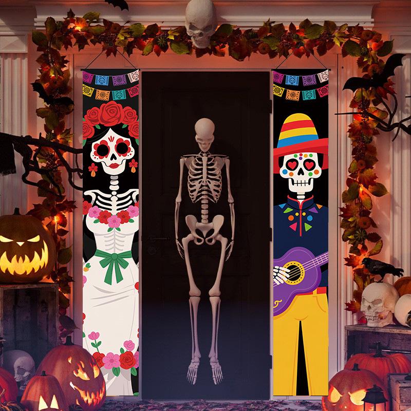 Day of the Dead Halloween Decorative Door Curtains and Flags