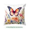 Watercolor Butterfly Flower Cluster Cushions Pillowcase Polyester Cushion Cover Throw Pillow Pillowcover Home Car Sofa Decor