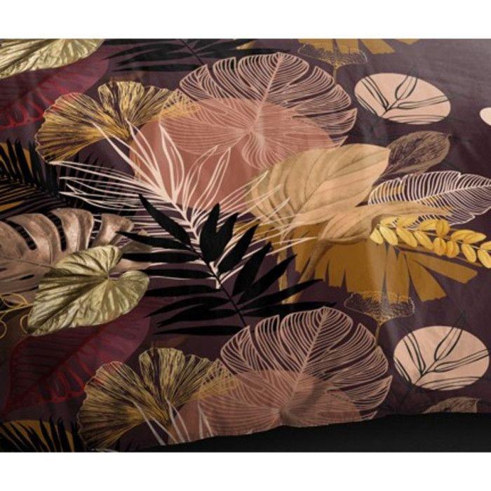 Parure de draps 4P "Louna" lit 160 x 200 Palm Chic Coton Pur
