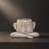 Abstract Face Vase Carved Unique Pen Holder for Living Room, Hallway, Office Nordic