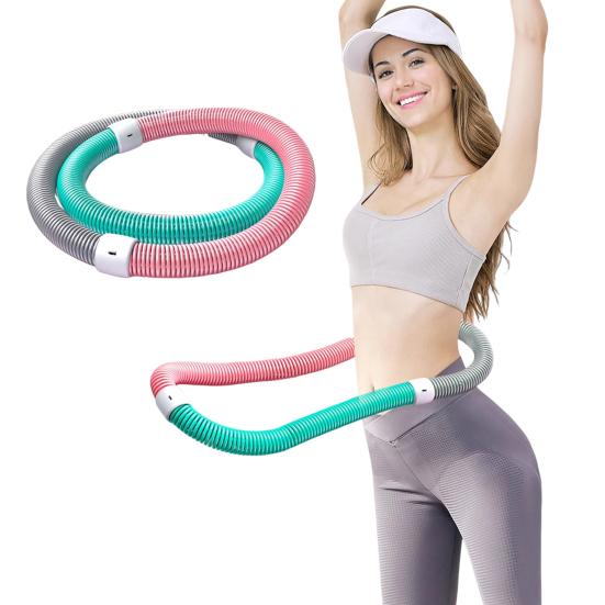Weighted Soft Spring Hoop Waist-Friendly Foldable Fitness Hoop Portable Home Gym Men Women Adults Body Waist Slimming Exercise Equipment