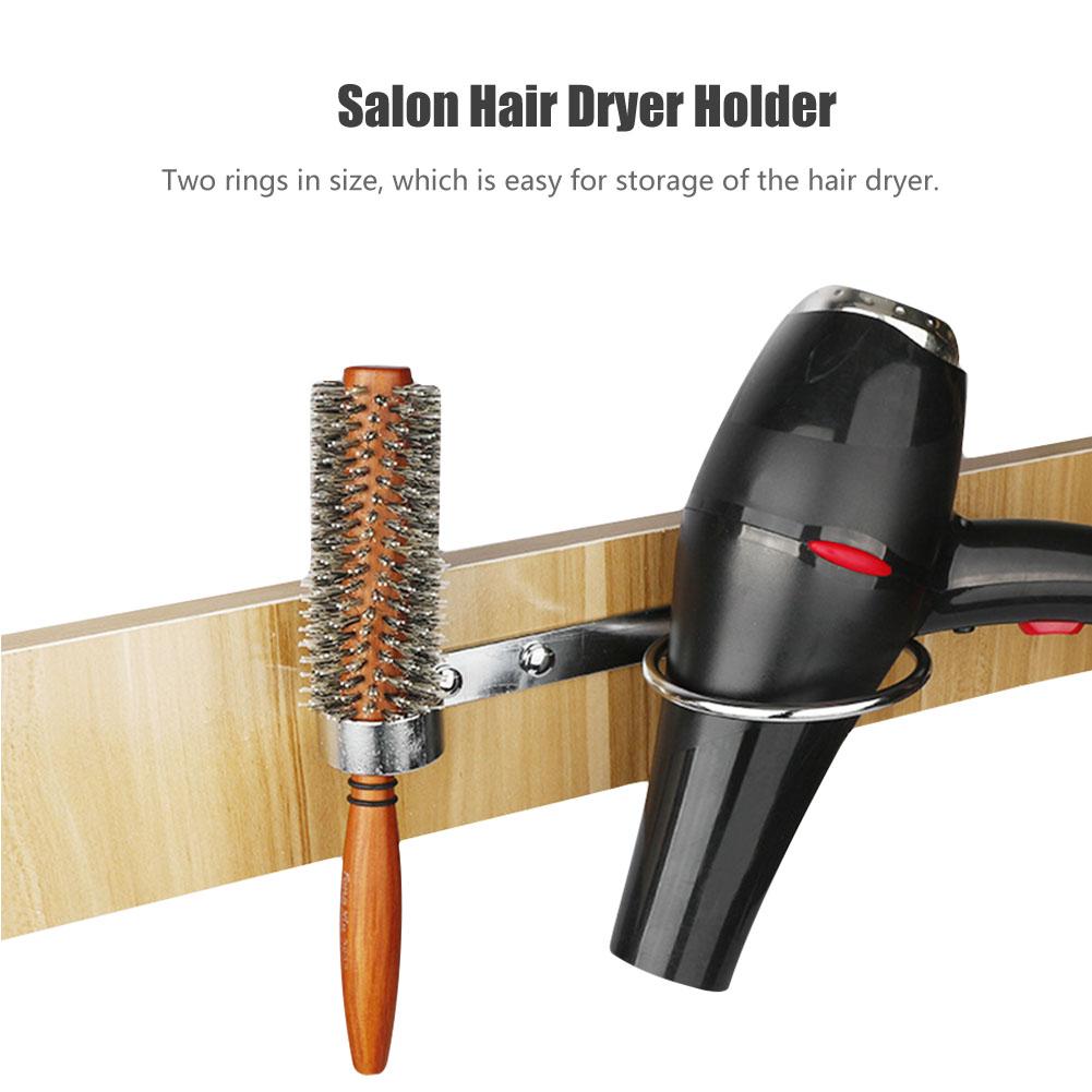 Salon Galvanized Stainless Steel Hair Dryer Holder Hands Free Comb Blow Dryer Holder