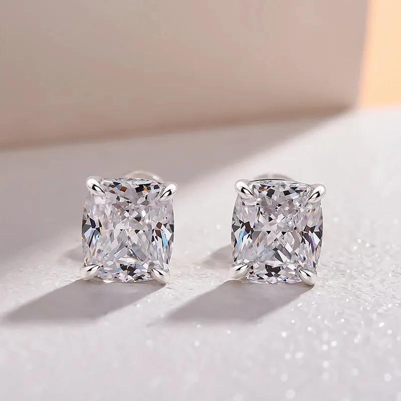 CAOSHI Simple Stylish Women's Stud Earrings Silver Color Sparkling Cubic Zirconia Daily Wear Female Accessories Elegant Jewelry